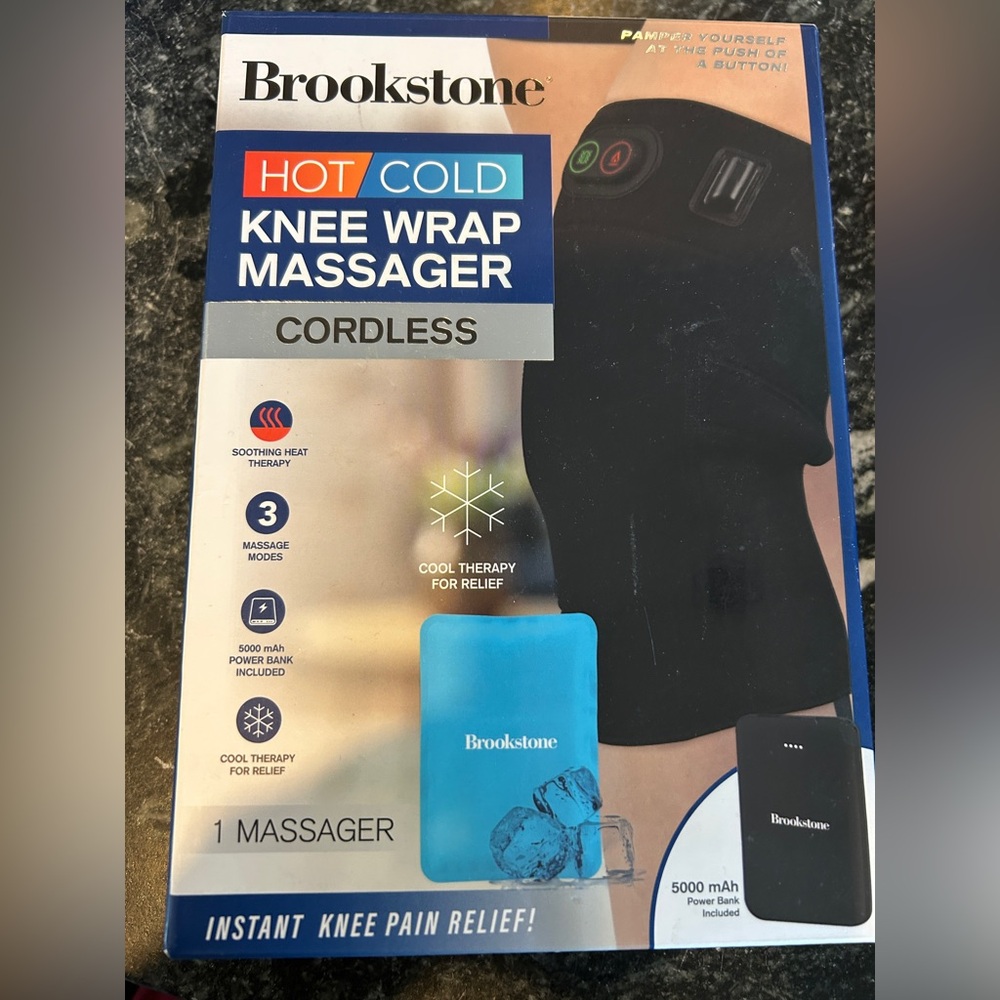 Brookstone HOT/COLD Cordless Knee Wrap Massager